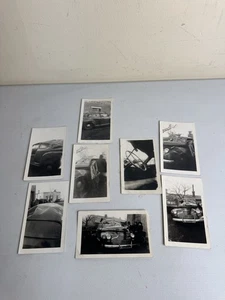 Lote De 7 Fotos De Colección Años 40 Accidente De Naufragio Hombre Muerto Auto Chevrolet Master Deluxe - Imagen 1 de 14