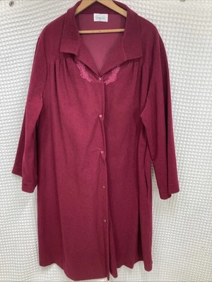 Albornoz vintage Vanity Fair talla XXL granate bata de esposa comercial EE. UU. Foto 1 de 4