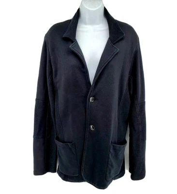 Blazer James Perse para mujer tejido de algodón negro chaqueta informal hecha en EE. UU. talla 2 Foto 1 de 4