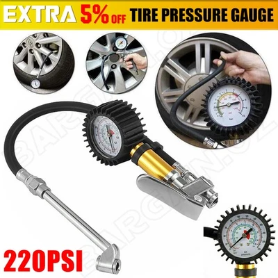 Air Tyre Inflator Pressure Meter Car Truck Tire Pump Hose Gauge Compressor Tools - image 1 of 4