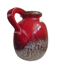 Jarrón jarra Scheurich 484-30 rojo lava grasa de Alemania Occidental 30 cm moderno de mediados de siglo - Imagen 1 de 10