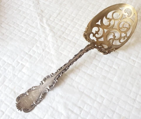 Gorham Whiting Louis XV Ice Serving Spoon Sterling Silver Cover