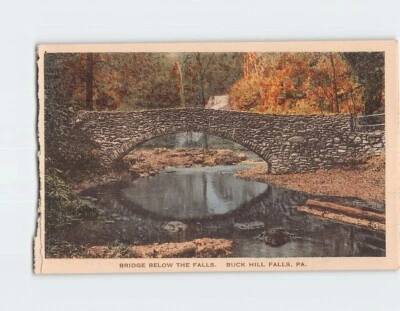 Postcard Bridge Below The Falls Buck Hill Falls Pennsylvania USA - Image 1 of 2