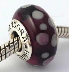 Authentic PANDORA Purple Bubbles Glass Charm 790693 New - Picture 1 of 1
