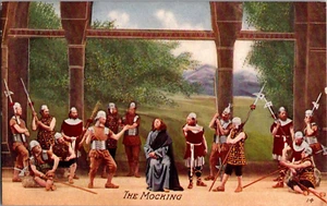 Cartolina derisione di Cristo da soldati romani divisa sul retro non spedita - Foto 1 di 2