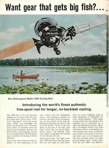 Original 1969 3 page Shakespeare fishing reels and rods print ad - Picture 1 of 3