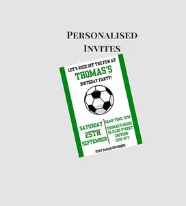 Fútbol Cumpleaños Fiesta Invitaciones Personalizadas A5 Niños Niños Niñas - Imagen 1 de 2