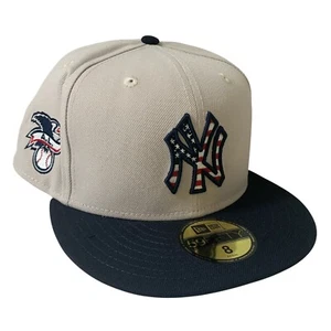 New York Yankees New Era Independence Day Beige 59FIFTY Fitted Hat Size 8 - Picture 1 of 10
