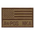 A POS a+ APOS USA flag tan coyote patriotic blood type army medic patch