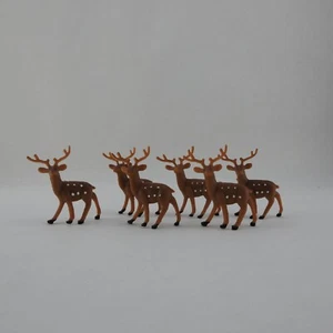 Train Dollhouse Miniatures 6 Deer 1.5" Long - Picture 1 of 6