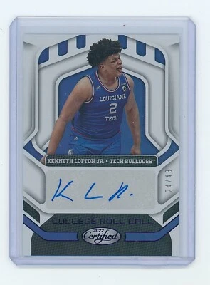 2022 -23 Chronicles Draft Certified Kenneth Lofton Jr Rookie Auto Purple 24/49 - Image 1 of 2