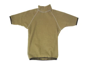Vtg 90s WARM STUFF Brown Short-Sleeve FLEECE SWEAT-SHIRT Turtle-Neck YOUTH M/L - Picture 1 of 5