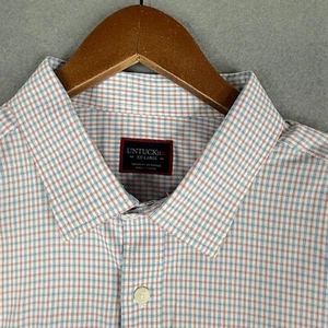 UNTUCKit Shirt Mens 2XL Performance Stretch White Red Blue Button Up Long Sleeve - Picture 1 of 9