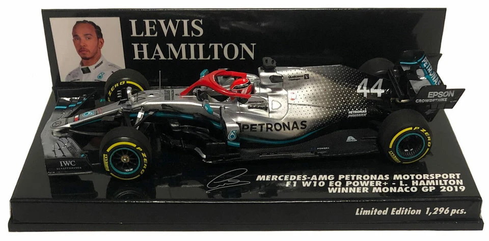 Minichamps Mercedes F1 W10 Winner Monaco GP 2019 - Lewis Hamilton 1/43 Scale - Image 1 of 1