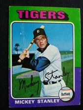 1975 Topps Baseball Card # 141 Mickey Stanley - Detroit Tigers