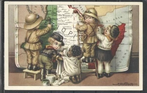 1936 ITALY EAST AFRICA FASCIST PROPAGANDA CHILD SOLDIERS SIGN BERTIGLIA - Picture 1 of 2