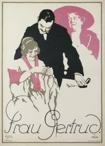 HOHLWEIN LUDWIG FRAU GERTRUD 1910 VINTAGE POSTER - Bild 1 von 1