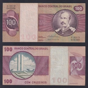 Banconota Brasile 100 cruzeiros 1974 P.-195Aa BB/VF - Imagen 1 de 1