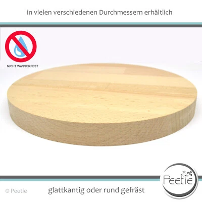 1x Holzscheibe Buche Leimholz 18 mm Holzrad rund Tischplatte Scheibe  - Bild 1 von 4