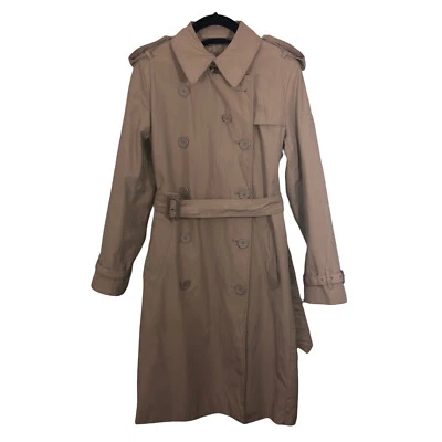 NORMA KAMALI Tan Cotton Blend Trench Coat Belted Sz Medium Foto 1 de 4