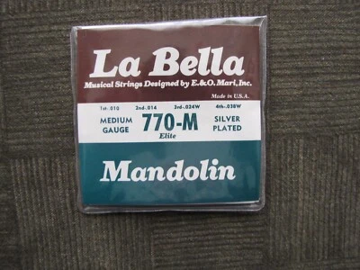 LA Bella Musical Strings MANDOLIN Medium 770-M Elite Silver Plated SEALED - USA - Image 1 of 4