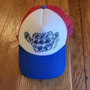 Salt Life Trucker Hat Hang Loose Fishing Red White Blue Snapback Cap - Picture 1 of 7