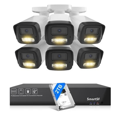 8CH 5MP Security Camera System NVR 5MP PoE IP Camera Wired Night Vision 2TB HDD - Image 1 of 4