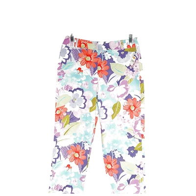 Talbots Blue Floral Cropped Pants - Size 14 - Image 1 of 4
