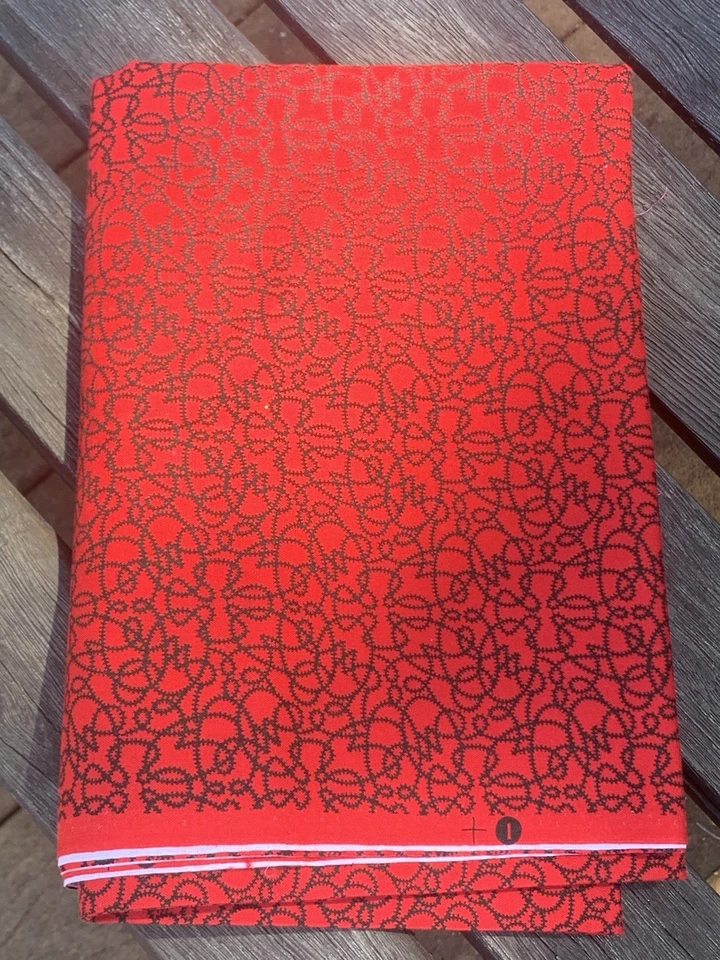 Fabric Scarlet Night Marcus Brothers 1 1/2 Yards by 43” Cotton Easy Care - Image 1 of 4