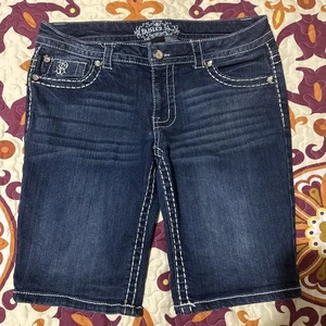 Paisley Sky Jean Bermuda Shorts Size 8 - Picture 1 of 6