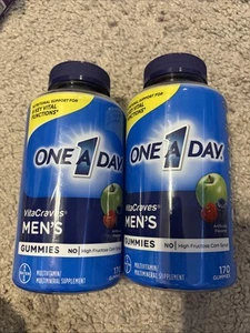 B- 2 Of One A Day Men's VitaCraves Gummies, Multivitamins for Men, 170 Exp 3/26 - Picture 1 of 2