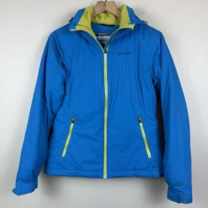 Columbia Ski Jacket Women Small Blue Titanium Omni-Shield Hooded Outdoor - Picture 1 of 8