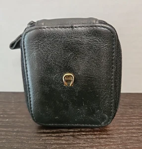 Bolsa de lápices labiales de cuero negro vintage Etienne Aigner con espejo años 80 - Imagen 1 de 10