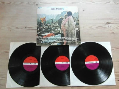 WOODSTOCK-3 RECORD SET-1st UK PRESS-A1B1C1D1E2F1-RED/PLUM-VG-VG+ 1970 - Image 1 of 4