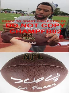 THOMAS DECOUD,ATLANTA FALCONS,CAL BEARS,SIGNED,AUTOGRAPHED,FOOTBALL,COA,PROOF. - Picture 1 of 2