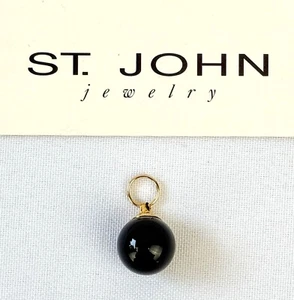 NEW ST. JOHN KNITS Zipper Pull Slider Puller Black Gold Ball Replacement Charm - Picture 1 of 7