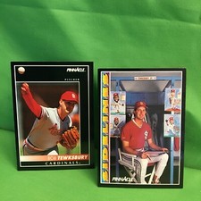 Two different BOB TEWKSBURY cards, 1992 Pinnacle #219 & Sidelines #288