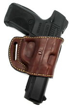 GAZELLE Right Hand Brown Leather Yaqui OWB Belt Holster for RUGER SR45