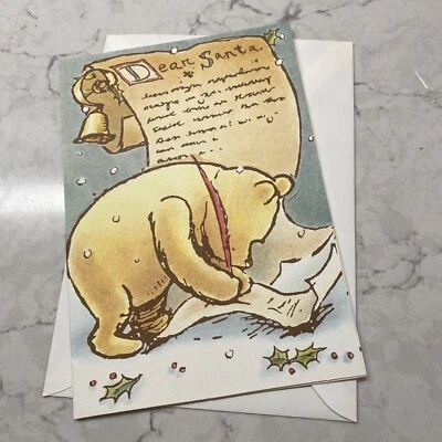 Tarjeta de felicitación clásica de Walt Disney Pooh & Piglet Querido Santa Feliz Navidad Foto 1 de 4