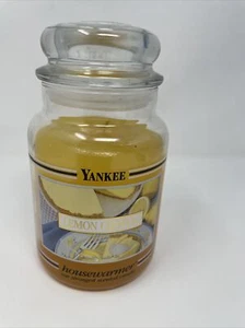 Candela Yankee Ritirata Fascia Nera LEMON CHIFFON Grande 22 once Etichetta Bianca NUOVA Rara - Foto 1 di 4