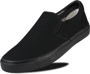 Zapatillas deportivas clásicas bajas sin cordones de lona ancha para hombre - Imagen 1 de 12