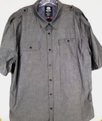 Ecko Unltd. Mens Short Sleeve Casual Button Down Shirt, 2XL XXL, Gray - Image 1 of 4