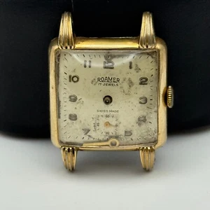 28mm Running Vintage Roamer 17 Jewels MST 352 Gold Plated Swiss Watch PARTS - Picture 1 of 20