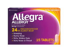 Allegra Allergy Antihistamine 180MG 15 TAB*24 HR*Exp:06/25*FREE SHIPPING*