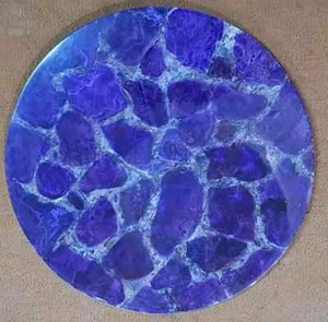 Blue Agate Stone Coffee Table Top - Polished Gemstone Furniture -Luxury Handmade - Picture 1 of 10
