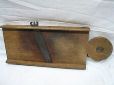 Antique Walnut Lollipop Wood Slaw Board Kitchen Tool Blacksmith Forged Blade 
