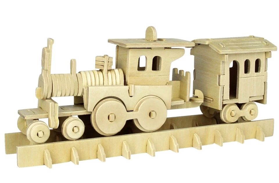 AXTOM Dampflokomotive Typ 1 - 3D Holzbausatz Zug Lok Holz Steckpuzzle Holzpuzzle Bauen