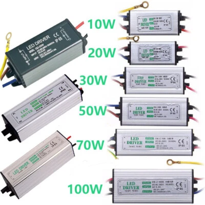 LED Power Supply Transformator 10W 20W 30W 50W 70W 100W Driver AC85-265V WP IP65 - Image 1 of 4