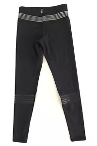 Lilybod Stripe Tights Womens Size S Black Fitted Slim Stretch Pull on - Picture 1 of 9