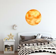 Watercolor Planet Sun Wall Decal Removable Fabric Vinyl Wall Sticker Nursery